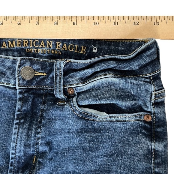 American Eagle Jeans Women's Size 26x28 Flex Skinny Blue Denim Medium Wash - Picture 3 of 9